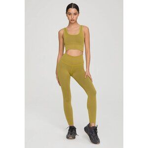 Good American Seamless Ribbed Leggings - Golden Olive NEW WITH TAGS